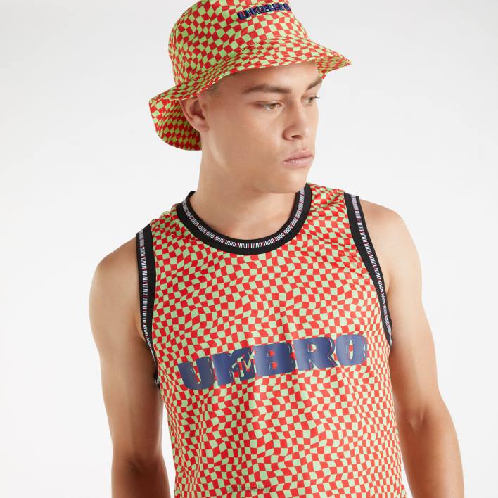 hombres Umbro lima jade/escarlata llama chaleco mtv ropa FTXL24