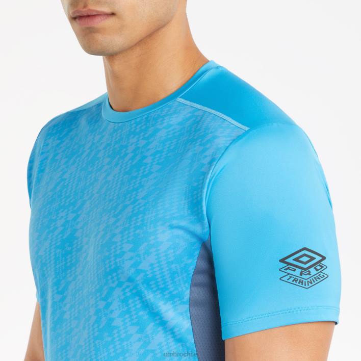hombres Umbro malibu azul/mar de bering camiseta gráfica de entrenamiento profesional elite ropa FTXL30