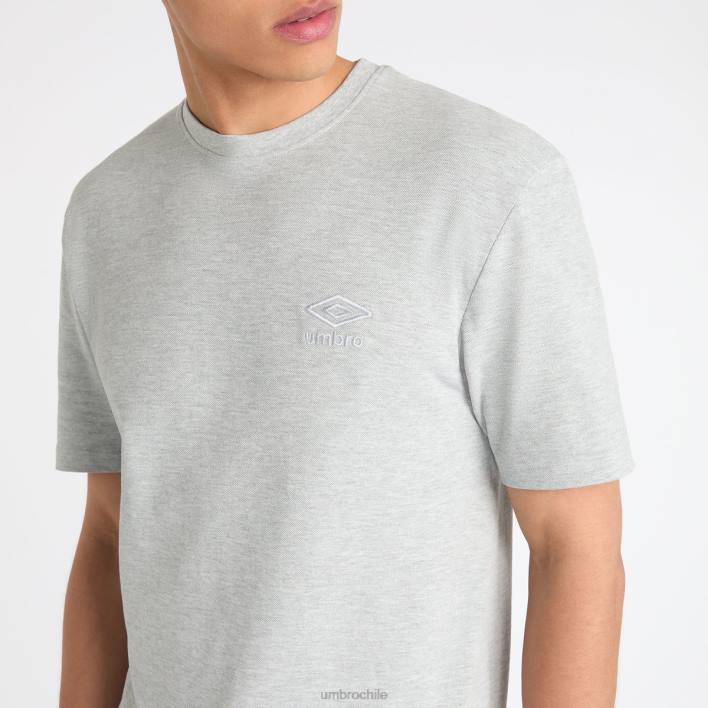 hombres Umbro marga gris camiseta de piqué estilo deportivo ropa FTXL48