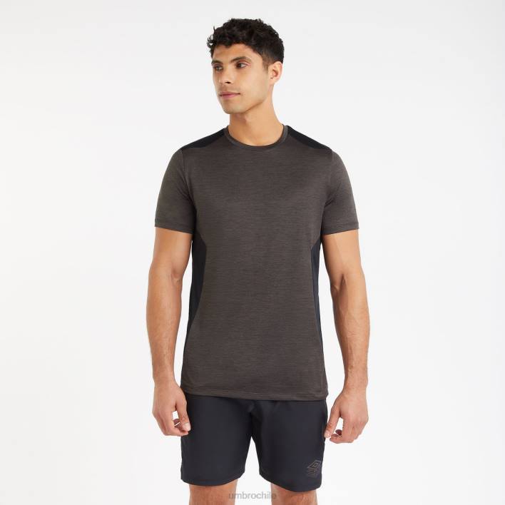 hombres Umbro marga negra camiseta de entrenamiento profesional de poliéster jaspeado ropa FTXL17