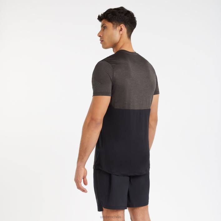 hombres Umbro marga negra camiseta de entrenamiento profesional de poliéster jaspeado ropa FTXL17