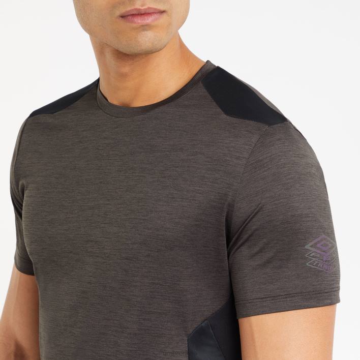 hombres Umbro marga negra camiseta de entrenamiento profesional de poliéster jaspeado ropa FTXL17