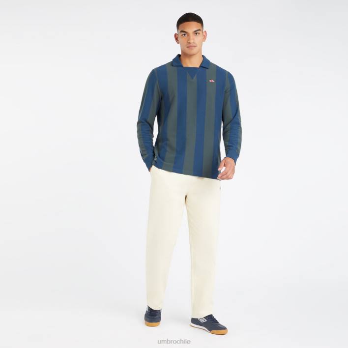 hombres Umbro musgo marino/luz de luna jersey a rayas de manga larga ropa FTXL36