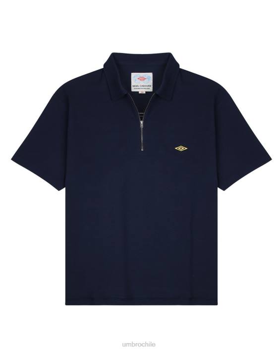 hombres Umbro negro azul marino nigel cabourn polo ropa FTXL86