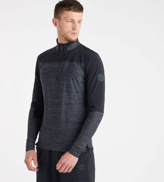 hombres Umbro negro/carbono entrenamiento pro entrenamiento elite media cremallera ropa FTXL92