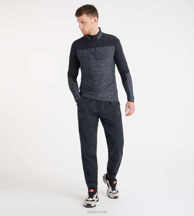 hombres Umbro negro/carbono entrenamiento pro entrenamiento elite media cremallera ropa FTXL92
