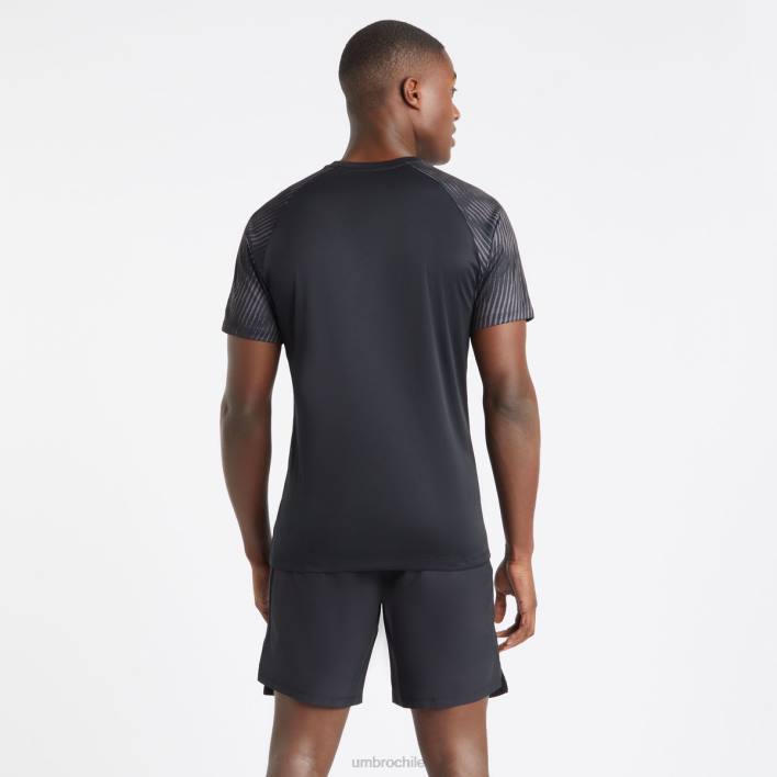hombres Umbro negro/periscopio camiseta de manga gráfica de entrenamiento profesional ropa FTXL76