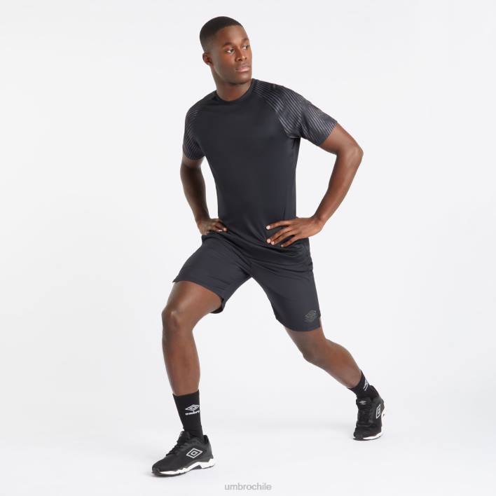 hombres Umbro negro/periscopio camiseta de manga gráfica de entrenamiento profesional ropa FTXL76
