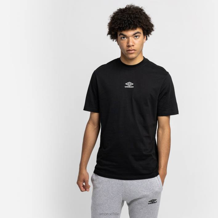 hombres Umbro negro/roca lunar camiseta con logo pequeño de diamantes ropa FTXL72