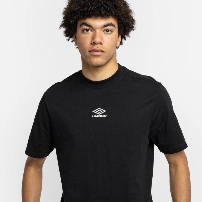 hombres Umbro negro/roca lunar camiseta con logo pequeño de diamantes ropa FTXL72