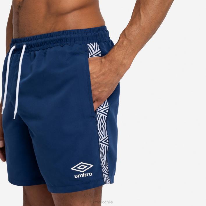 hombres Umbro dos azul marino bañador corto con cinta ropa FTXL259