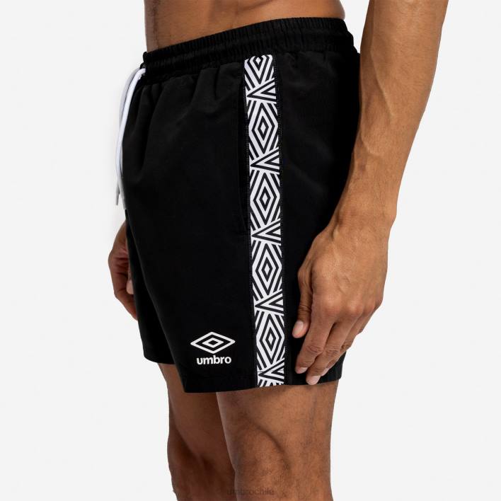 hombres Umbro negro bañador corto con cinta ropa FTXL257
