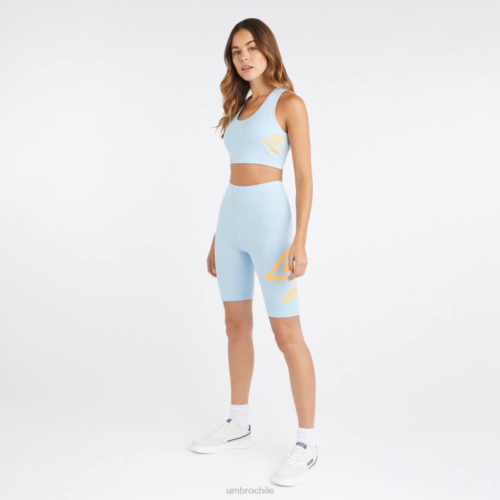 mujer Umbro caída del ángel / naranja ardiente shorts ciclistas con logo grande ropa FTXL493