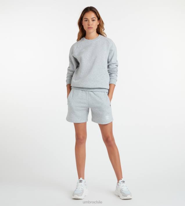 mujer Umbro gris jaspeado/blanco club de ocio jogging corto ropa FTXL501