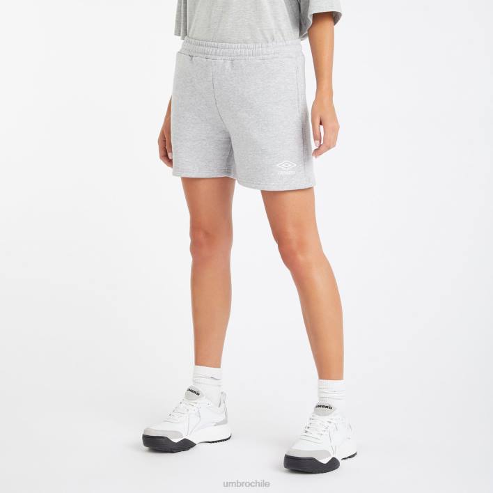 mujer Umbro gris jaspeado/blanco shorts deportivos centrales ropa FTXL496