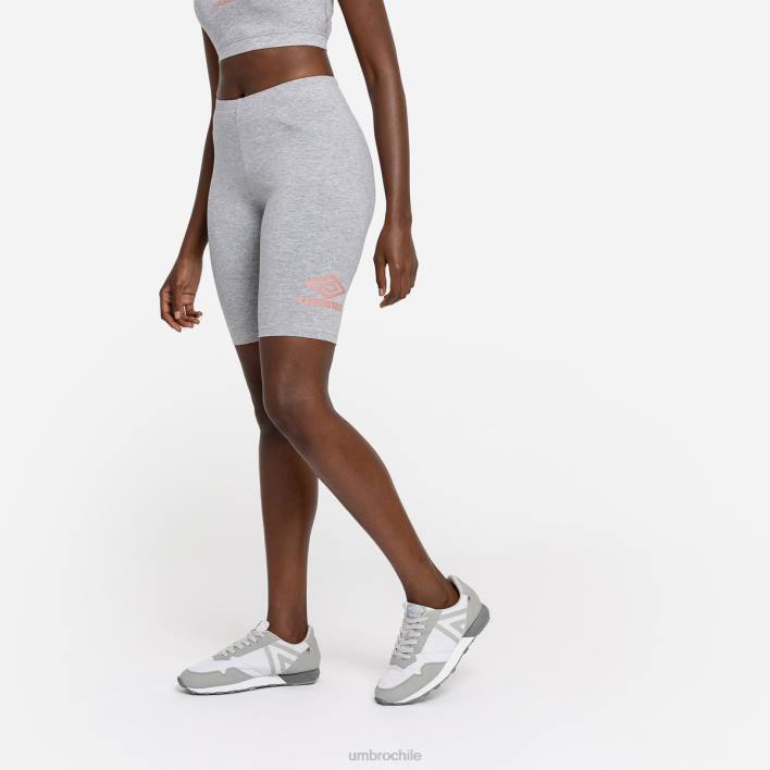 mujer Umbro gris jaspeado/roseta pantalones cortos de ciclismo con diamantes ropa FTXL507