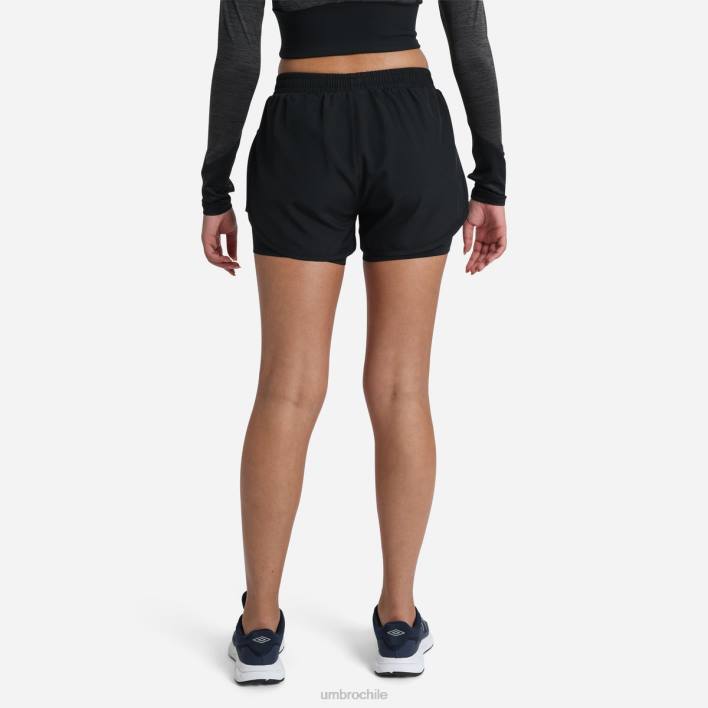 mujer Umbro negro pantalón corto híbrido estampado Pro Training ropa FTXL495