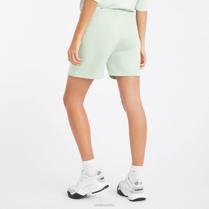 mujer Umbro verde sutil/blanco shorts deportivos centrales ropa FTXL498