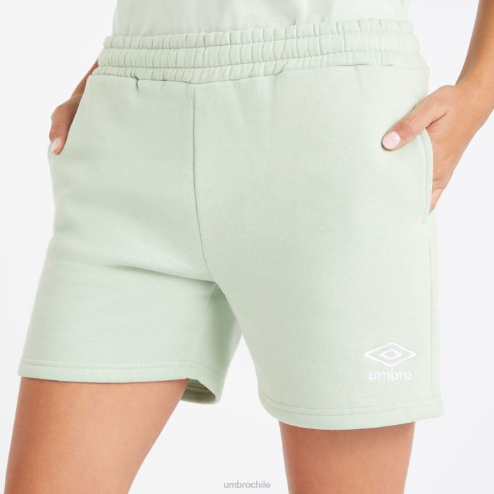 mujer Umbro verde sutil/blanco shorts deportivos centrales ropa FTXL498