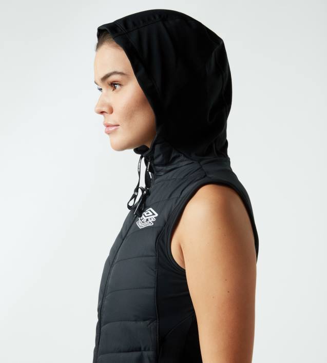 mujer Umbro negro chaleco de ptf de contorno clásico ropa FTXL521