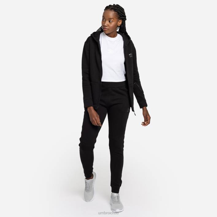 mujer Umbro negro chaqueta con capucha pro polar elite ropa FTXL519