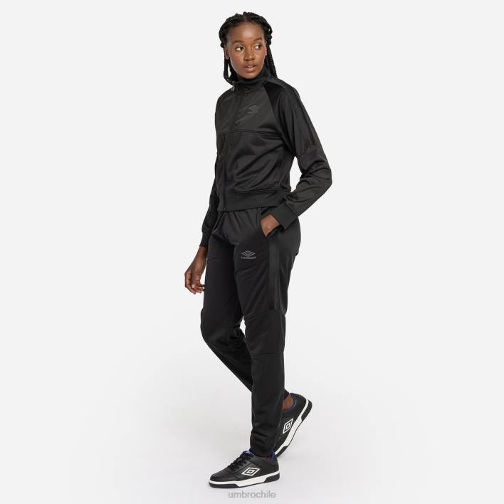 mujer Umbro negro chaqueta con panel de tricot con cinta de rombos ropa FTXL515