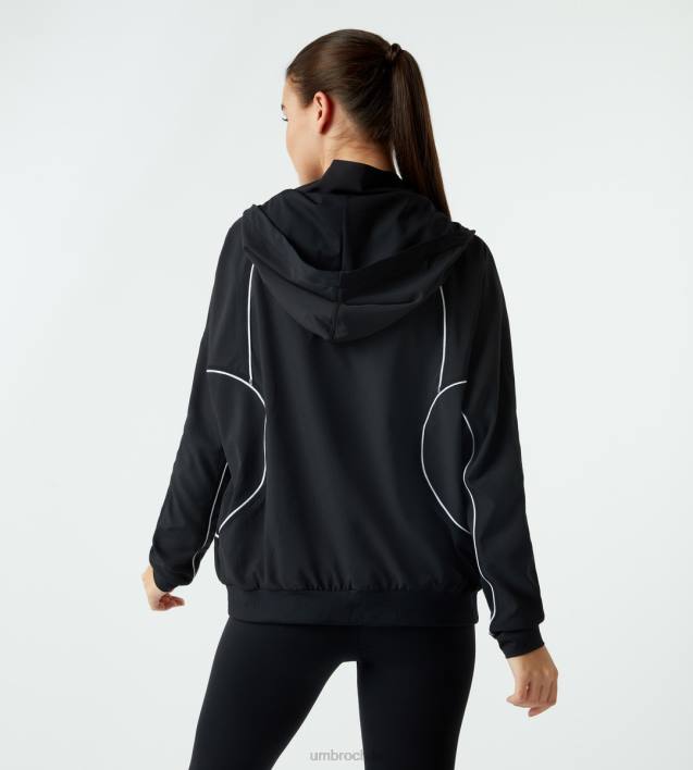 mujer Umbro negro chaqueta cortavientos retro clásica ptf ropa FTXL520