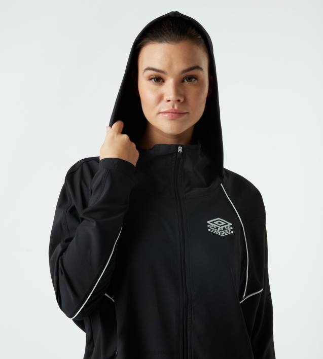 mujer Umbro negro chaqueta cortavientos retro clásica ptf ropa FTXL520