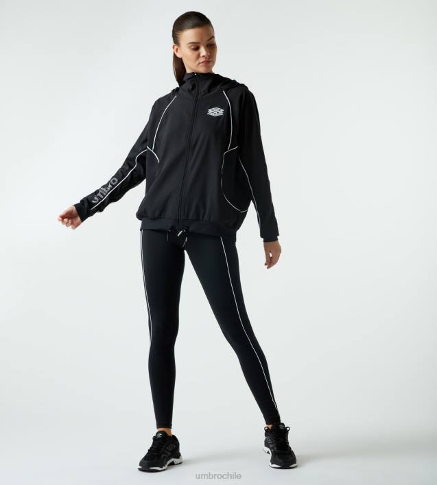 mujer Umbro negro chaqueta cortavientos retro clásica ptf ropa FTXL520