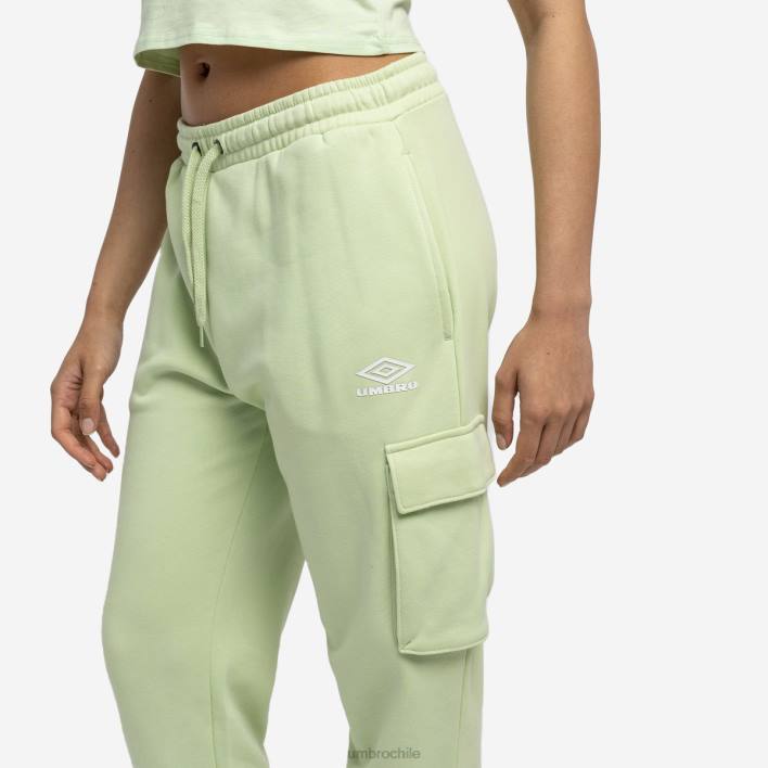 mujer Umbro espuma de mar/blanco pantalones deportivos con bolsillo utilitario con diamantes ropa FTXL476