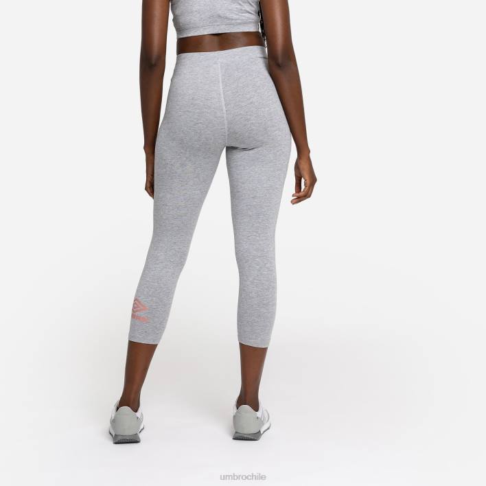 mujer Umbro gris jaspeado/roseta leggins 3/4 estilo diamante ropa FTXL481