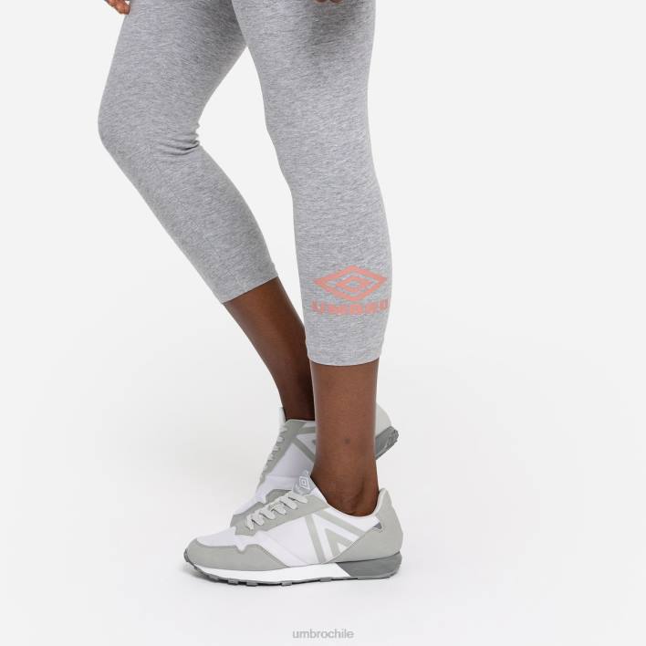 mujer Umbro gris jaspeado/roseta leggins 3/4 estilo diamante ropa FTXL481