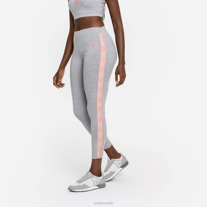 mujer Umbro gris jaspeado/roseta leggins de algodón con cinta de diamantes ropa FTXL482