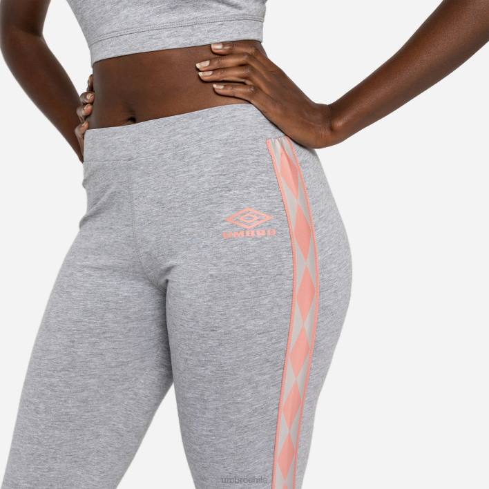 mujer Umbro gris jaspeado/roseta leggins de algodón con cinta de diamantes ropa FTXL482