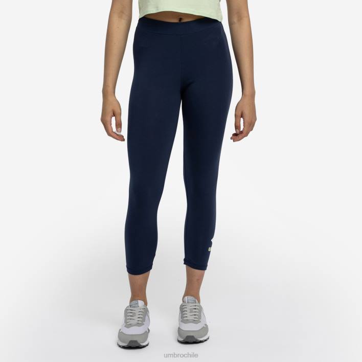 mujer Umbro humor índigo/espuma de mar leggins 3/4 estilo diamante ropa FTXL479