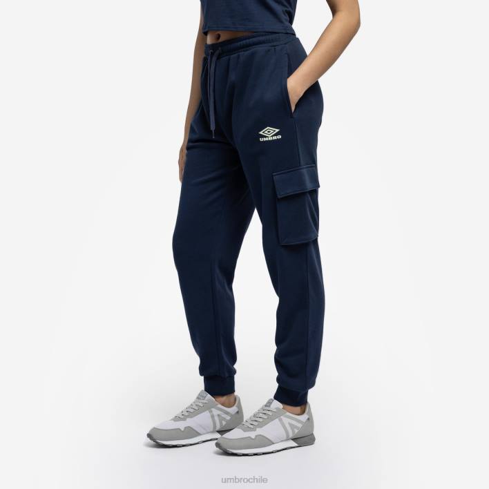 mujer Umbro humor índigo/espuma de mar pantalones deportivos con bolsillo utilitario con diamantes ropa FTXL475