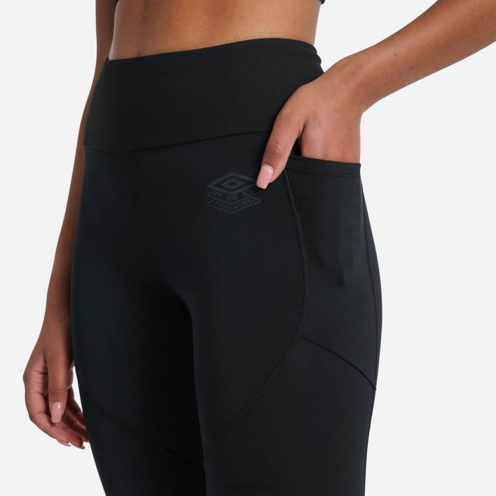 mujer Umbro negro leggings de entrenamiento profesional 7/8 ropa FTXL463