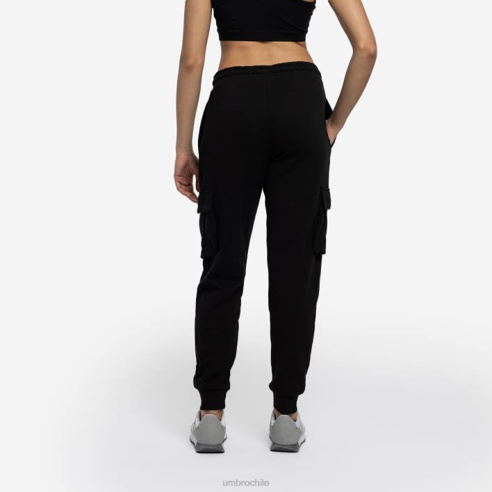mujer Umbro negro pantalones deportivos con bolsillo utilitario con diamantes ropa FTXL474