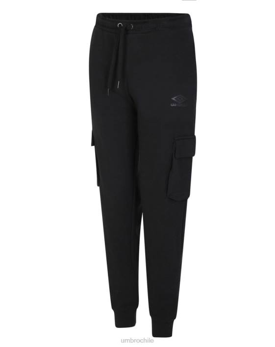 mujer Umbro negro pantalones deportivos con bolsillo utilitario con diamantes ropa FTXL474