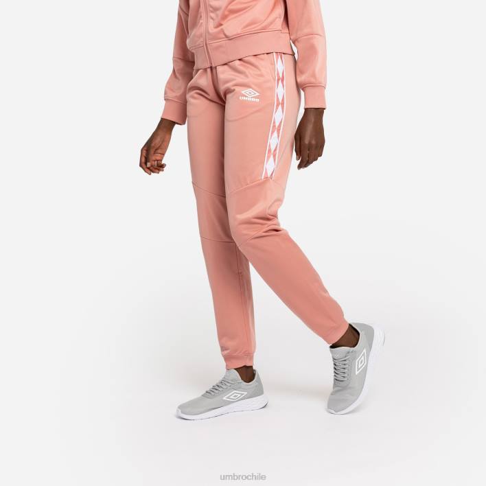 mujer Umbro roseta/blanco pantalones de tricot con cinta de diamantes ropa FTXL484