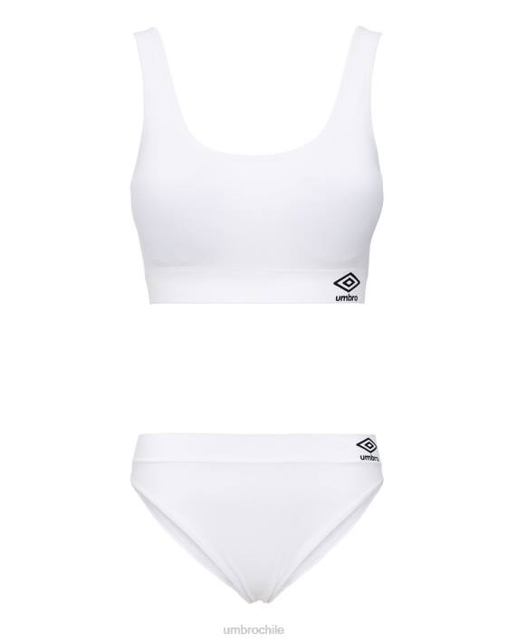 mujer Umbro blanco Conjunto de sujetador y braguita sin costuras Sam ropa FTXL544
