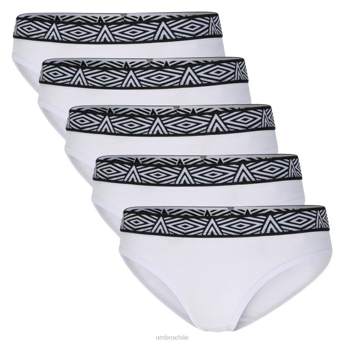 mujer Umbro blanco paquete de 5 calzoncillos básicos ropa FTXL534