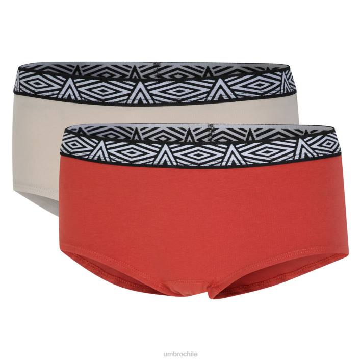 mujer Umbro naranja/arcilla Pack de 2 hipsters Core para mujer ropa FTXL541