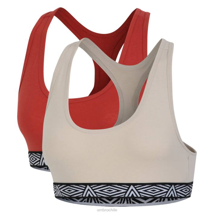 mujer Umbro naranja/arcilla Pack de 2 tops de sujetador Core para mujer ropa FTXL537