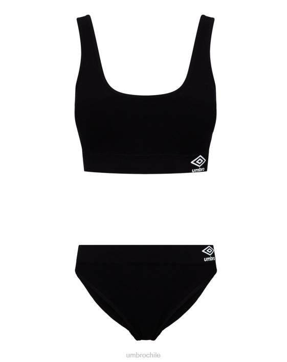 mujer Umbro negro Conjunto de sujetador y braguita sin costuras Sam ropa FTXL545