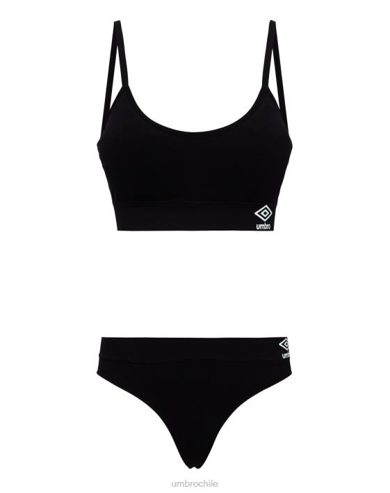mujer Umbro negro Conjunto de tanga y sujetador sin costuras Pernille ropa FTXL551
