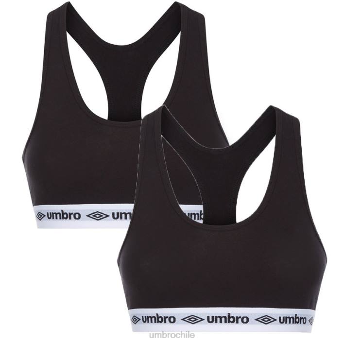 mujer Umbro negro paquete de 2 sujetadores básicos ropa FTXL555