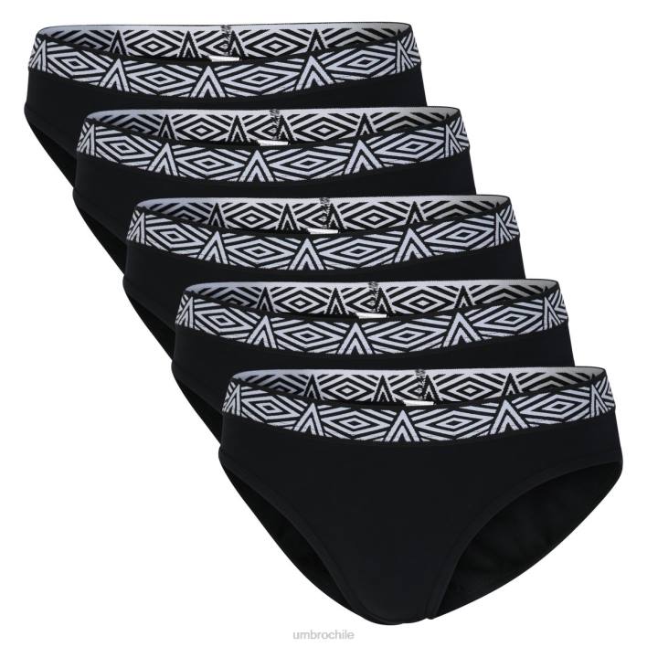 mujer Umbro negro paquete de 5 calzoncillos básicos ropa FTXL533