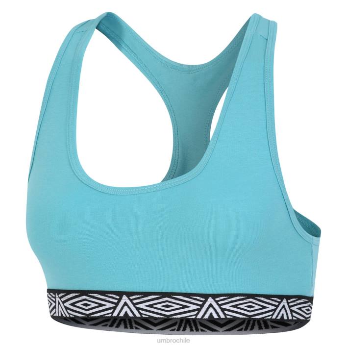 mujer Umbro verde/turquesa Pack de 2 tops de sujetador Core para mujer ropa FTXL539