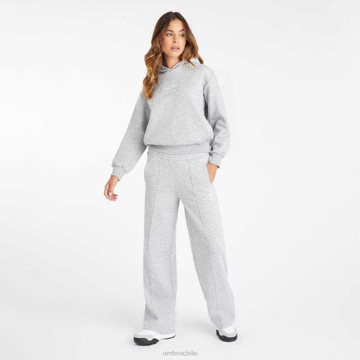 mujer Umbro gris jaspeado/blanco sudadera con capucha central ropa FTXL429